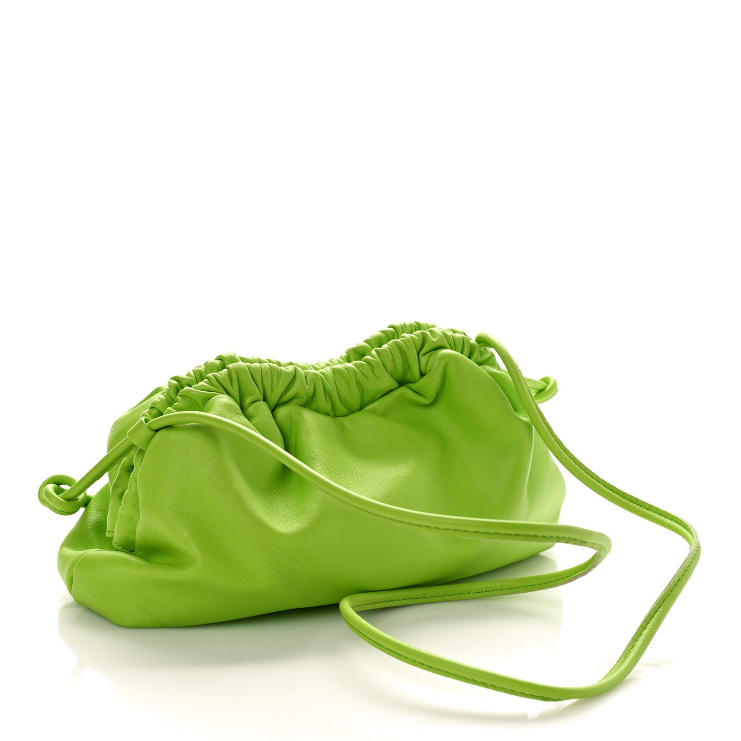 Lambskin Mini Cloud Clutch Electric Lime