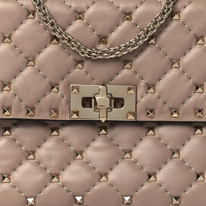 Valentino Garavani Lambskin Medium Rockstud Spike Shoulder Bag Poudre 7 of 9