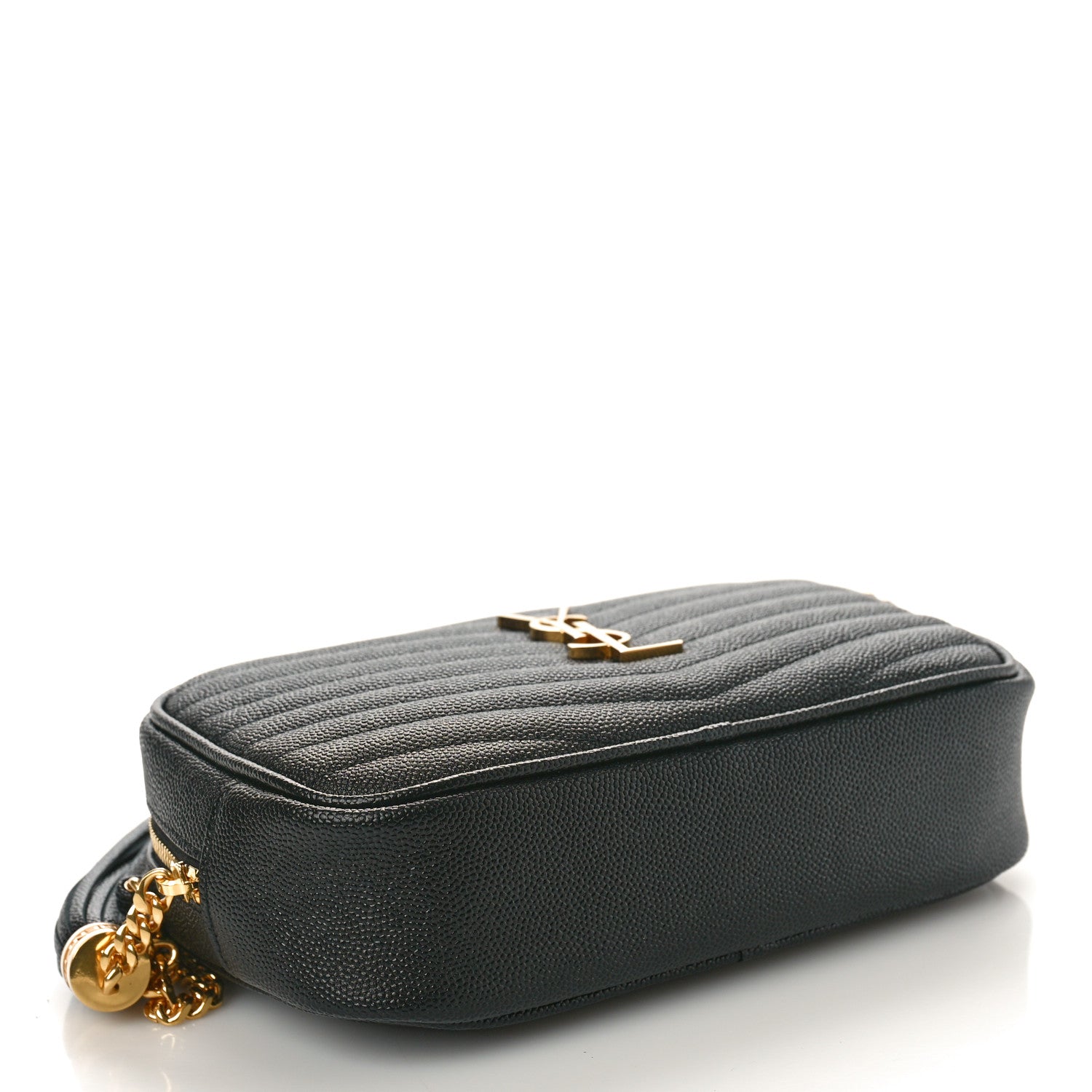 Saint Laurent Grain De Poudre Matelasse Monogram Mini Lou Camera Bag Black 3 of 9