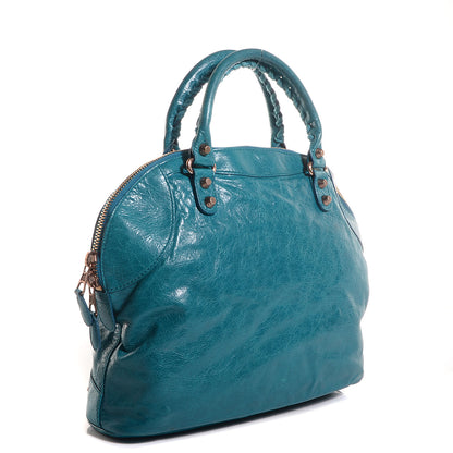 Balenciaga Agneau Giant 12 Rose Gold Hardware Bowling Bag Lagon 3 of 11
