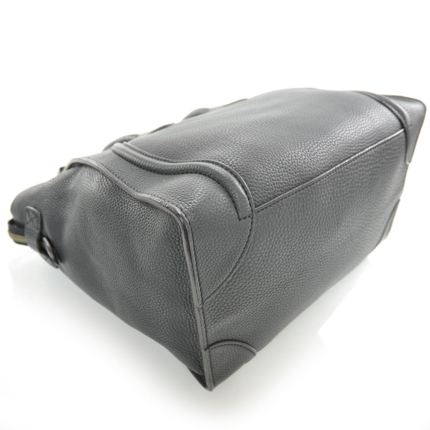 Celine Pebbled Leather Mini Luggage Bag Anthracite 5 of 10