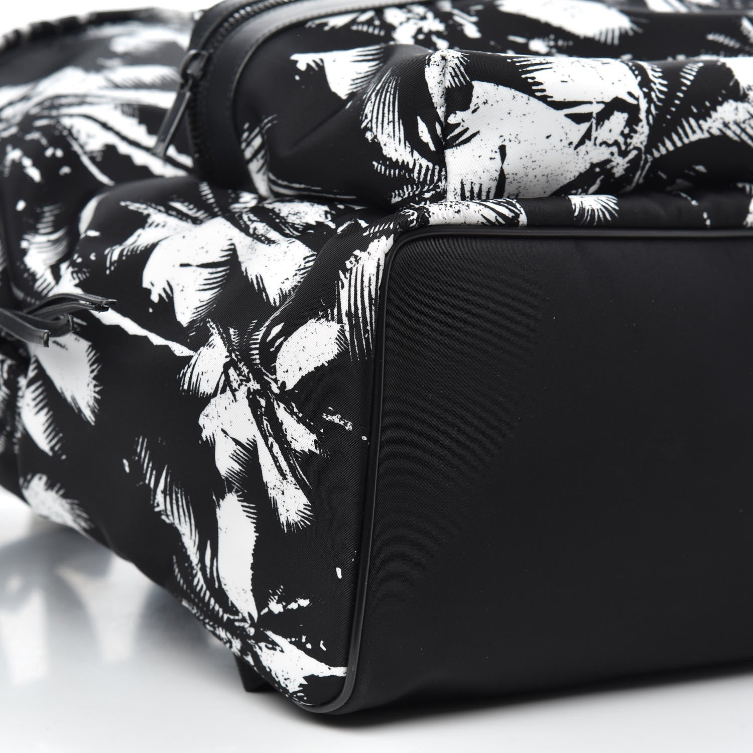 Saint Laurent Canvas Palm Tree City Backpack Black White 7 of 8