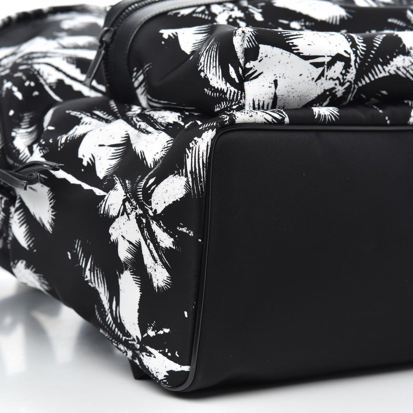 Canvas Palm Tree City Backpack Black White