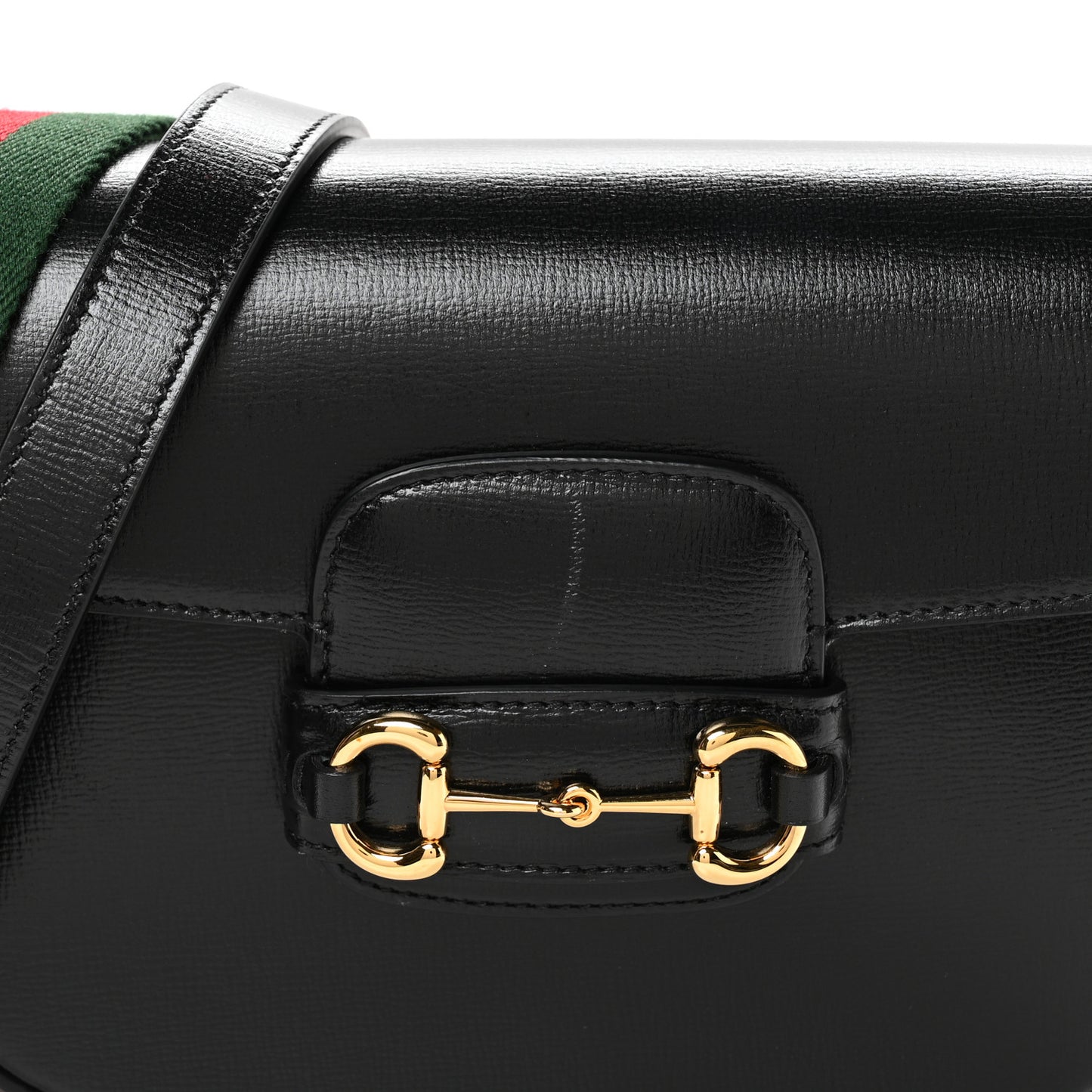 Azalea Calfskin Web Mini Horsebit 1955 Shoulder Bag Black
