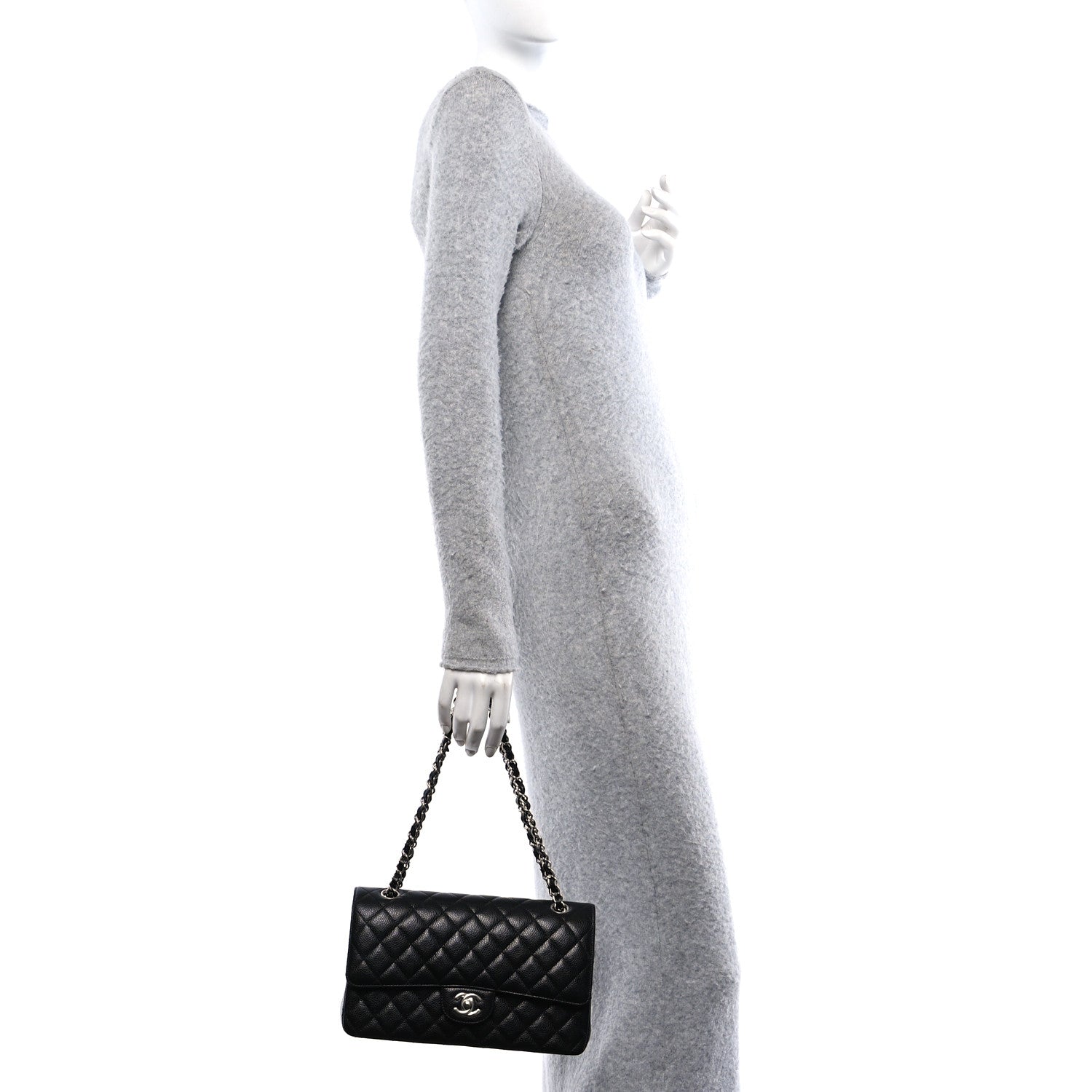 Chanel Caviar Quilted Medium Double Flap Black 2 of 12