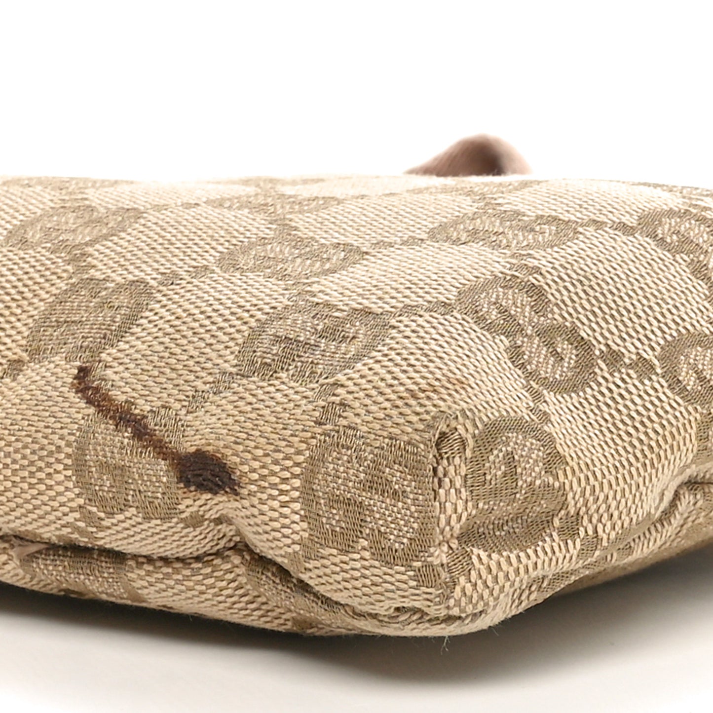 GG Monogram Web Double Pocket Belt Bag Gold Pink