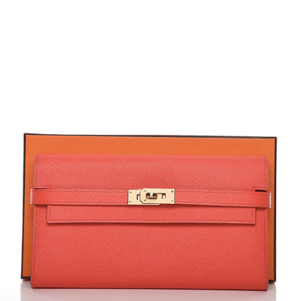 Hermes Epsom Kelly Longue Wallet Rose Jaipur 7 of 8