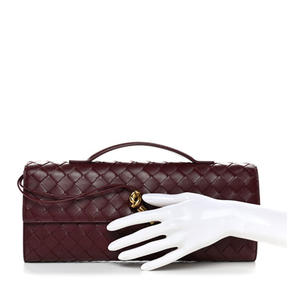 Bottega Veneta Nappa Intrecciato Long Andiamo Top Handle Clutch Barolo 2 of 7