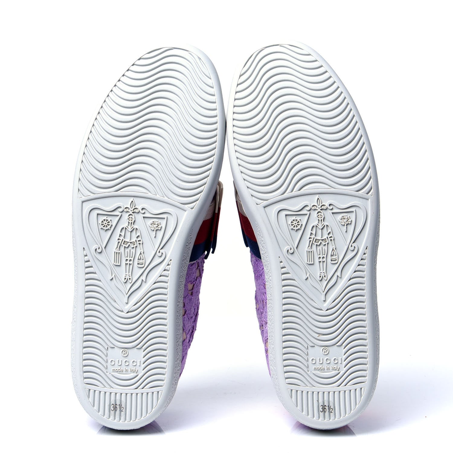 Gucci Lace Crystal Sylvie Web Flower Leaf Womens Ace Sneakers 36.5 Wisteria Perfect Pink 5 of 6