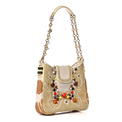 Louis Vuitton Calfskin Pony Hair Les Extraordinaires Tupelo GM White 2 of 27