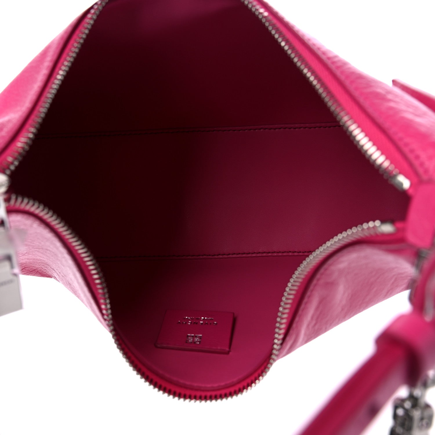 Givenchy Tumbled Calfskin Small Moon Cut Out Shoulder Bag Neon Pink 5 of 9