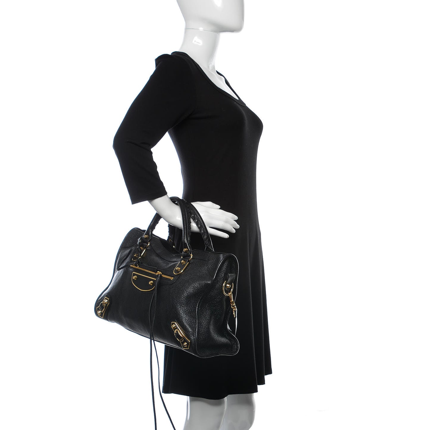 Chevre Gold Metallic Edge Hardware City Black