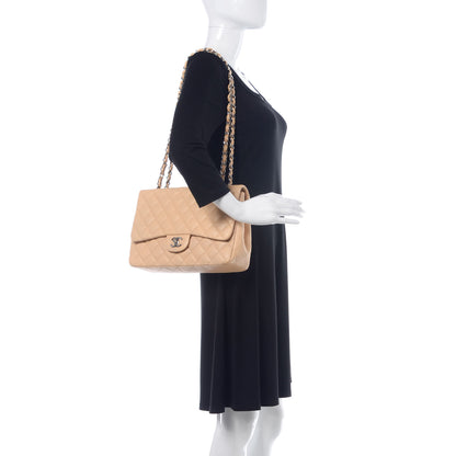 Chanel Lambskin Quilted Jumbo Single Flap Beige Clair 2 of 18