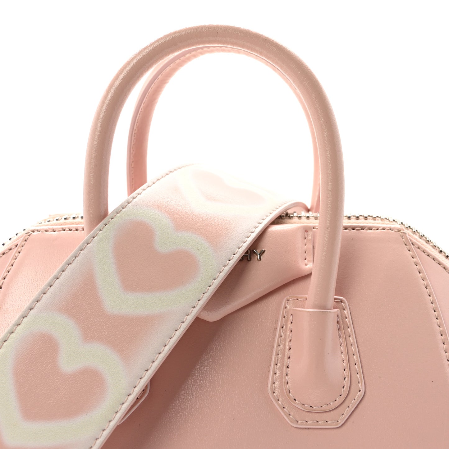 Box Calfskin Mini Heart Antigona Top Handle Bag Blush Pink