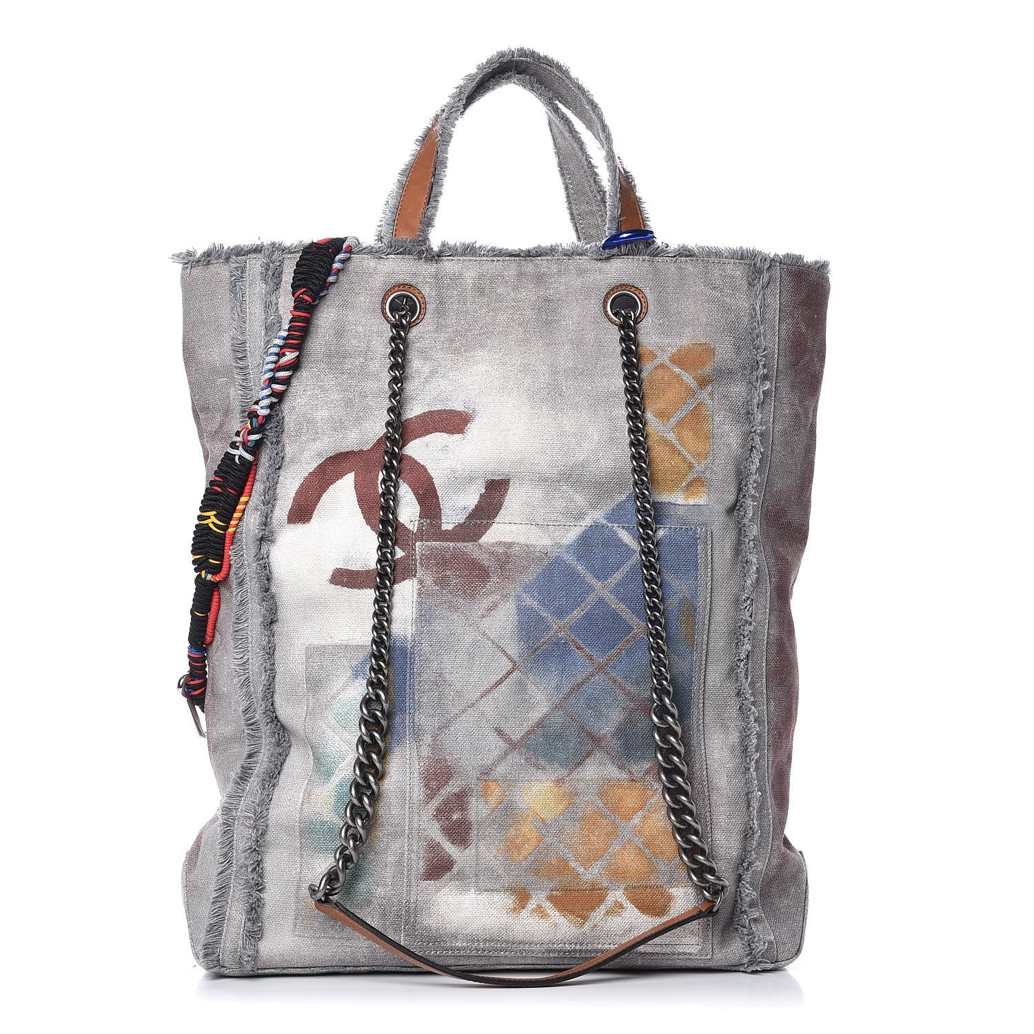 Chanel Canvas Large Graffiti Tote Grey 1 of 10