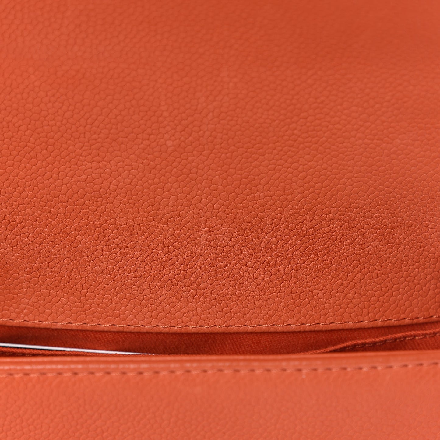 Caviar Stitched Small Boy Flap Dark Orange