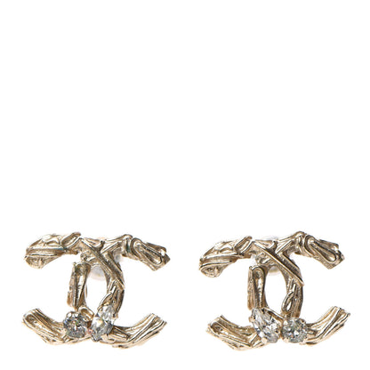 Chanel Crystal CC Earrings Light Gold 1 of 4