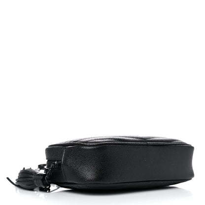 Saint Laurent Grain De Poudre Matelasse Monogram Mini Lou Camera Bag Black 4 of 15