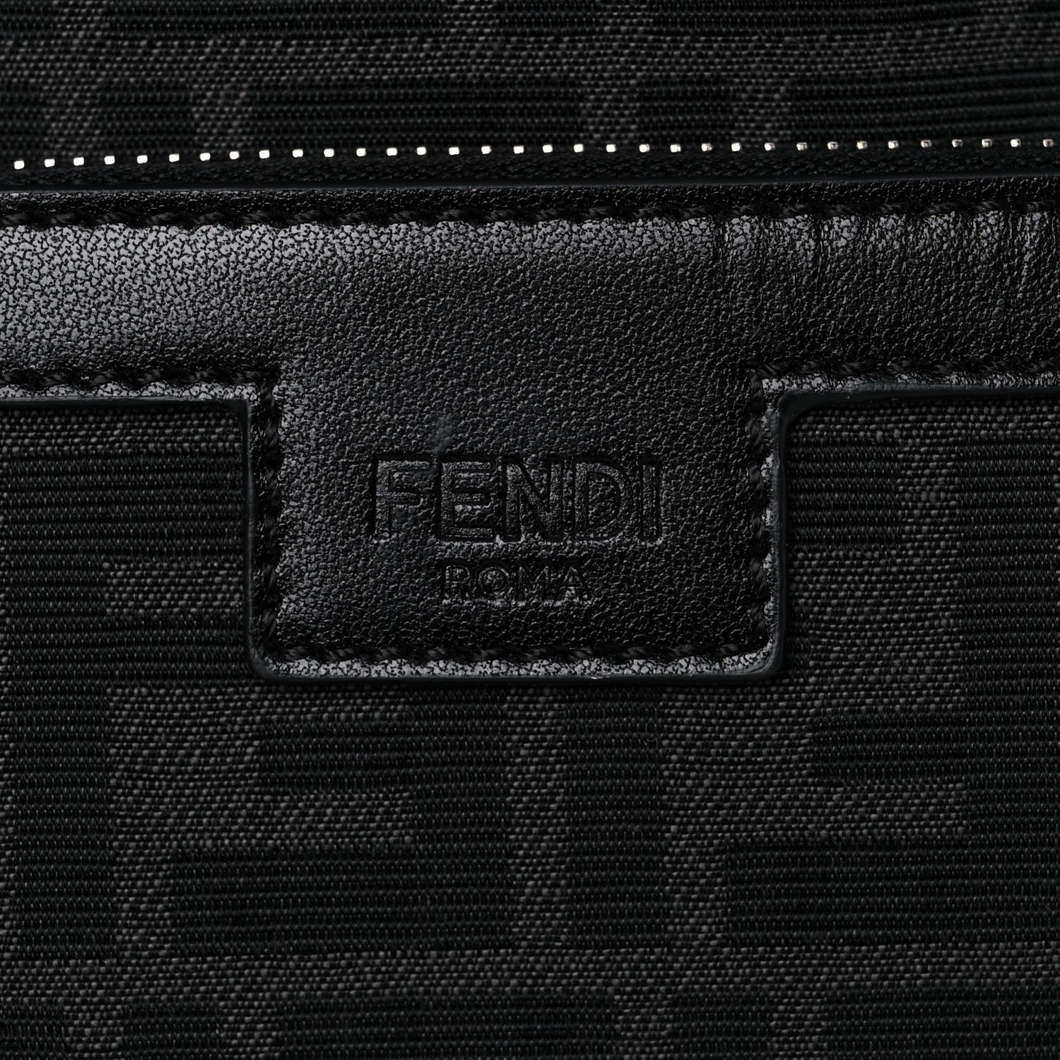 Fendi Recycled Fabric Jacquard Vitello Astro FF 1974 One-Shoulder Travel Backpack Asfalto Black 10 of 11