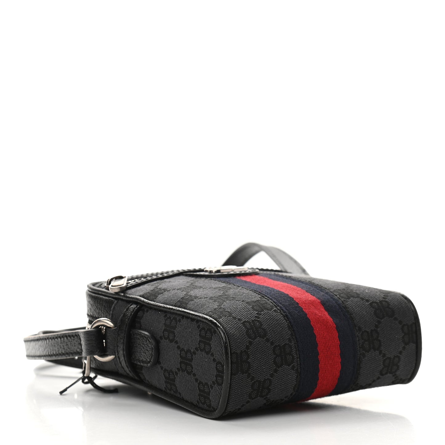 X BALENCIAGA BB Monogram Web Mini Ophidia Messenger Black