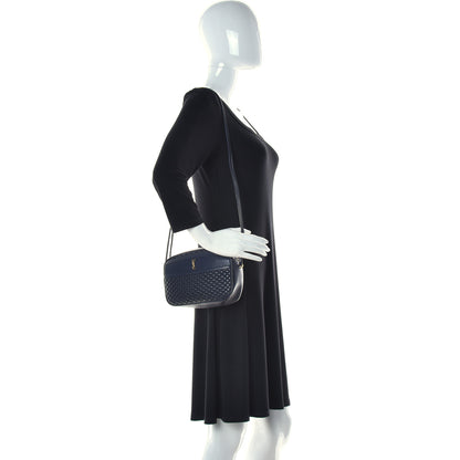 Saint Laurent Lambskin Quilted Victoire Camera Bag Deep Marine 2 of 10