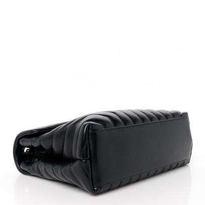Saint Laurent Calfskin Y Quilted Monogram Monochrome Medium Loulou Chain Satchel Black 4 of 12