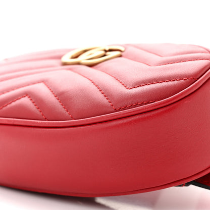 Gucci Calfskin Matelasse GG Marmont Belt Bag 75 30 Hibiscus Red 10 of 13