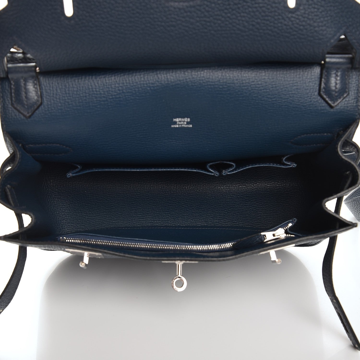 Hermes Taurillon Clemence Jypsiere 28 Bleu de Prusse 5 of 12