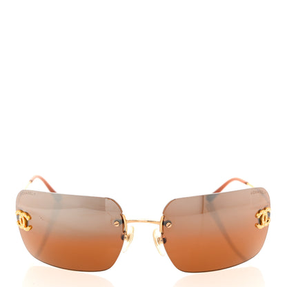 Chanel Metal Crystal CC Logo Sunglasses 4017-D Brown 2 of 7
