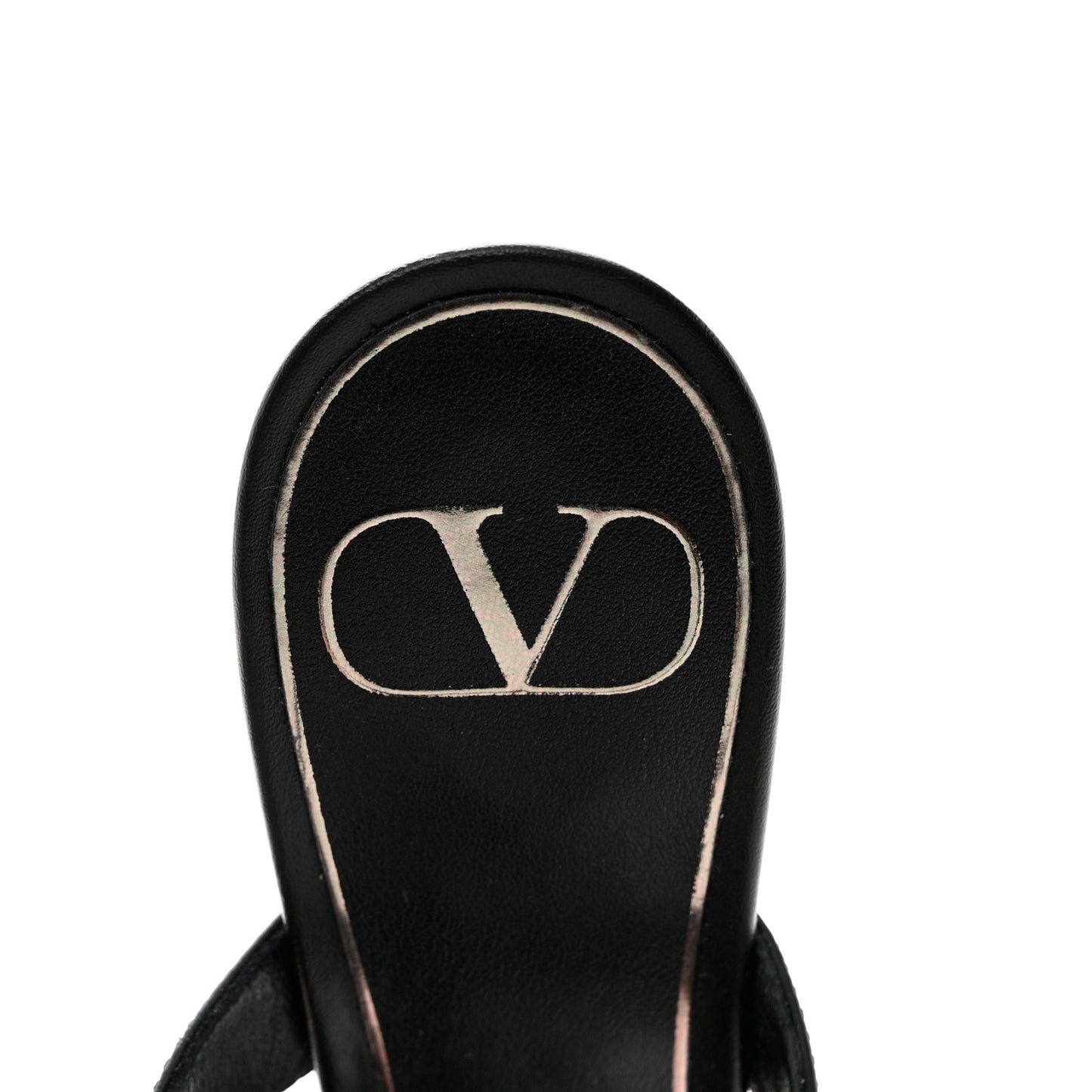 Calfskin Monochrome Roman Stud Ankle Strap 80mm Pumps 37 Black