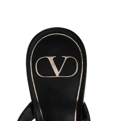 Valentino Garavani Calfskin Monochrome Roman Stud Ankle Strap 80mm Pumps 37 Black 7 of 10