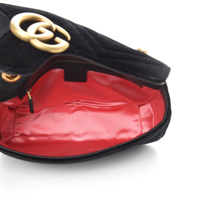 Gucci Velvet Matelasse Small GG Marmont Shoulder Bag Black 6 of 11