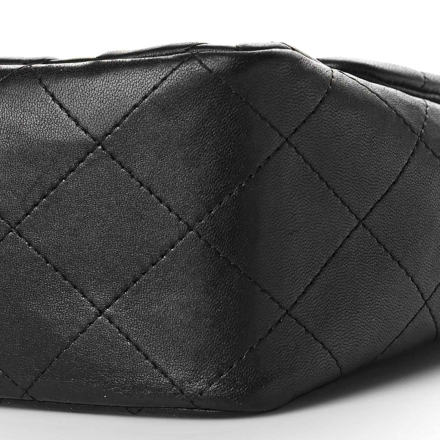 Lambskin Quilted Jumbo Single Flap Black