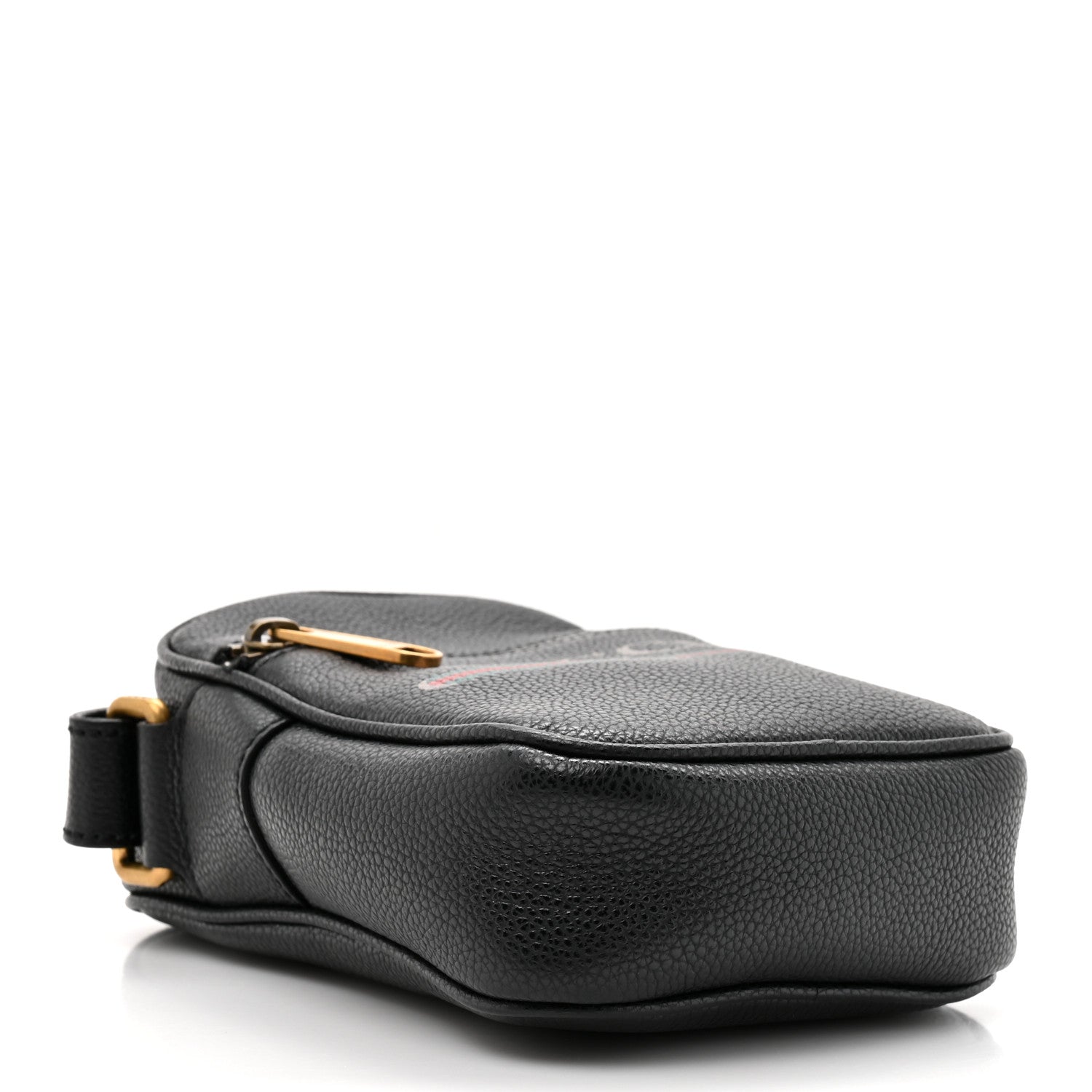 Gucci Grained Calfskin Mini Logo Messenger Bag Black 4 of 10