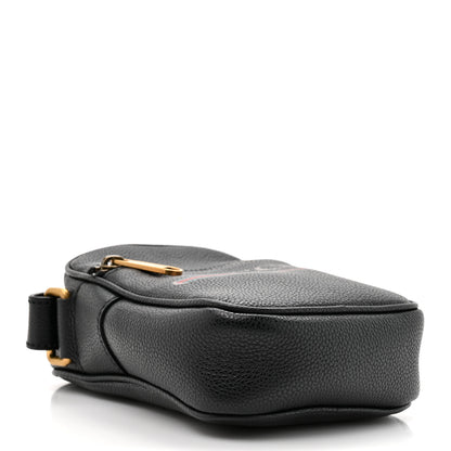 Gucci Grained Calfskin Mini Logo Messenger Bag Black 4 of 10