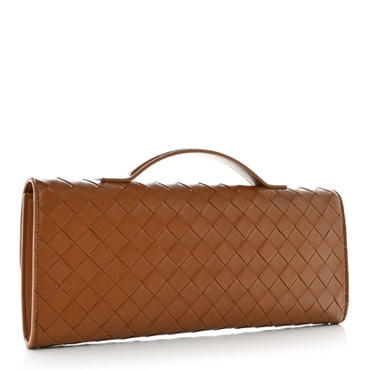 Bottega Veneta Nappa Intrecciato Long Andiamo Top Handle Clutch Cognac 3 of 7