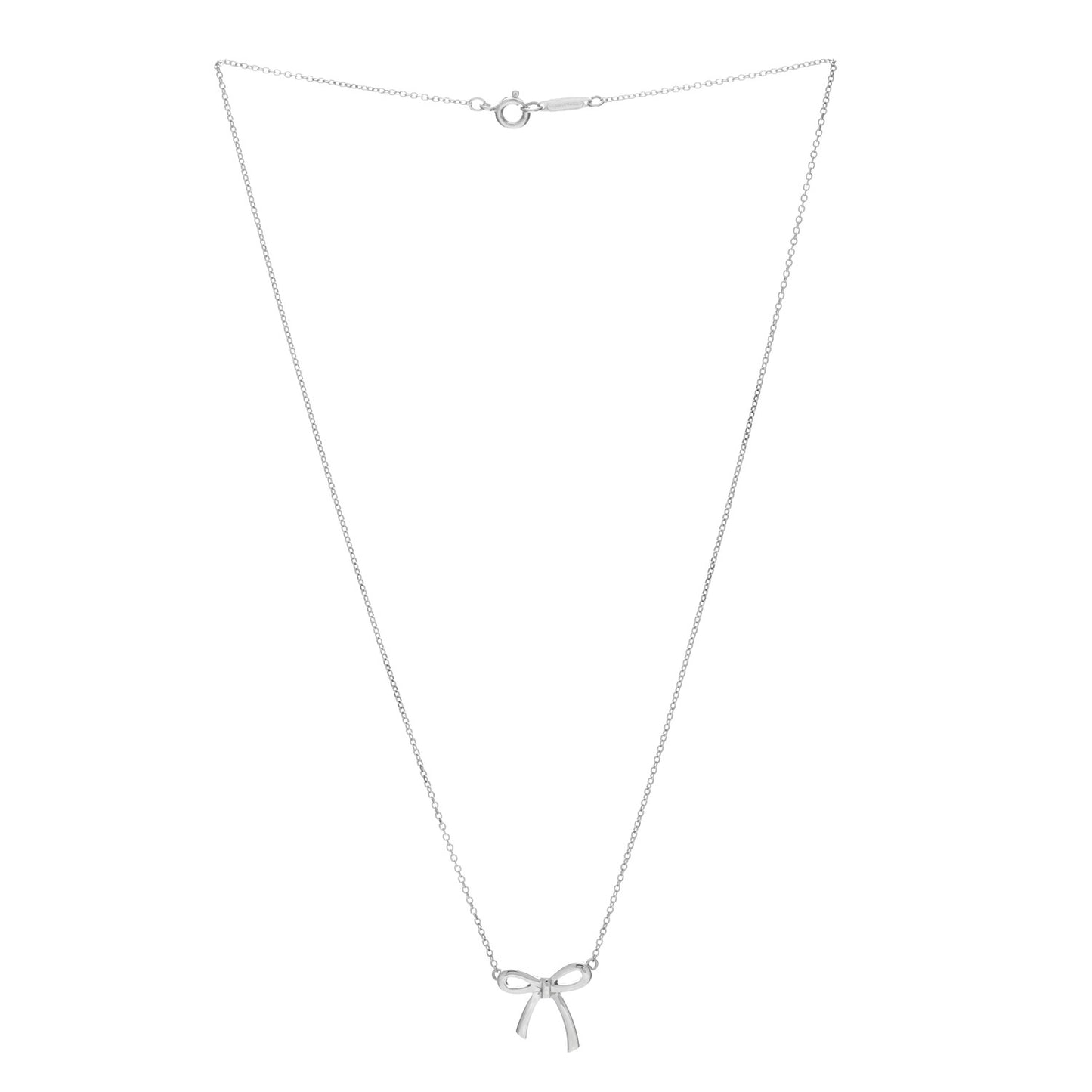 Sterling Silver Small Bow Pendant Necklace