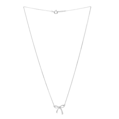Tiffany Sterling Silver Small Bow Pendant Necklace 2 of 3