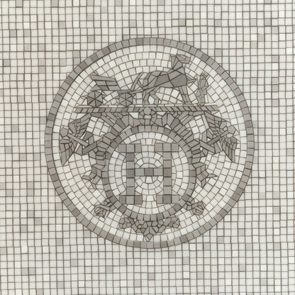 Hermes Porcelain Mosaique Au 24 Sushi Plate Platine 7 of 8