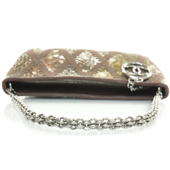 Python Crochet Stitched Pochette Bronze