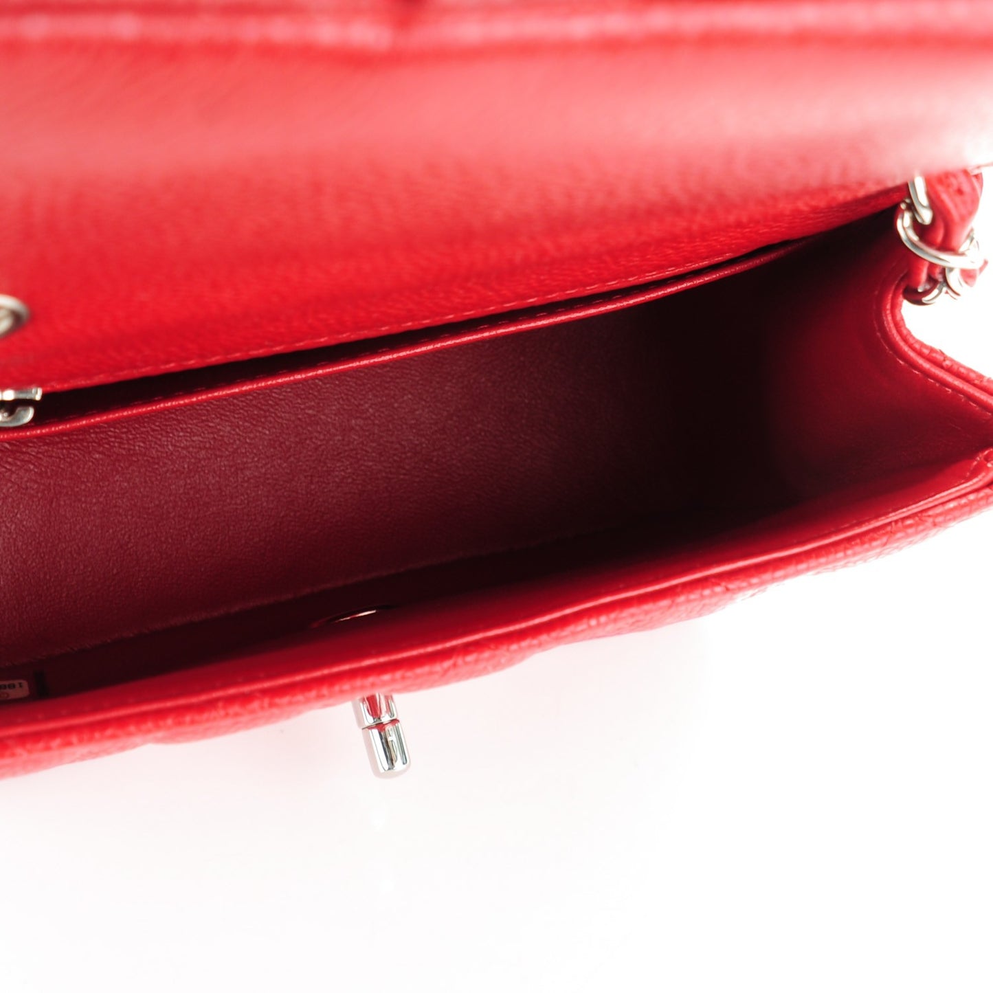 Caviar Quilted Mini Square Flap Red