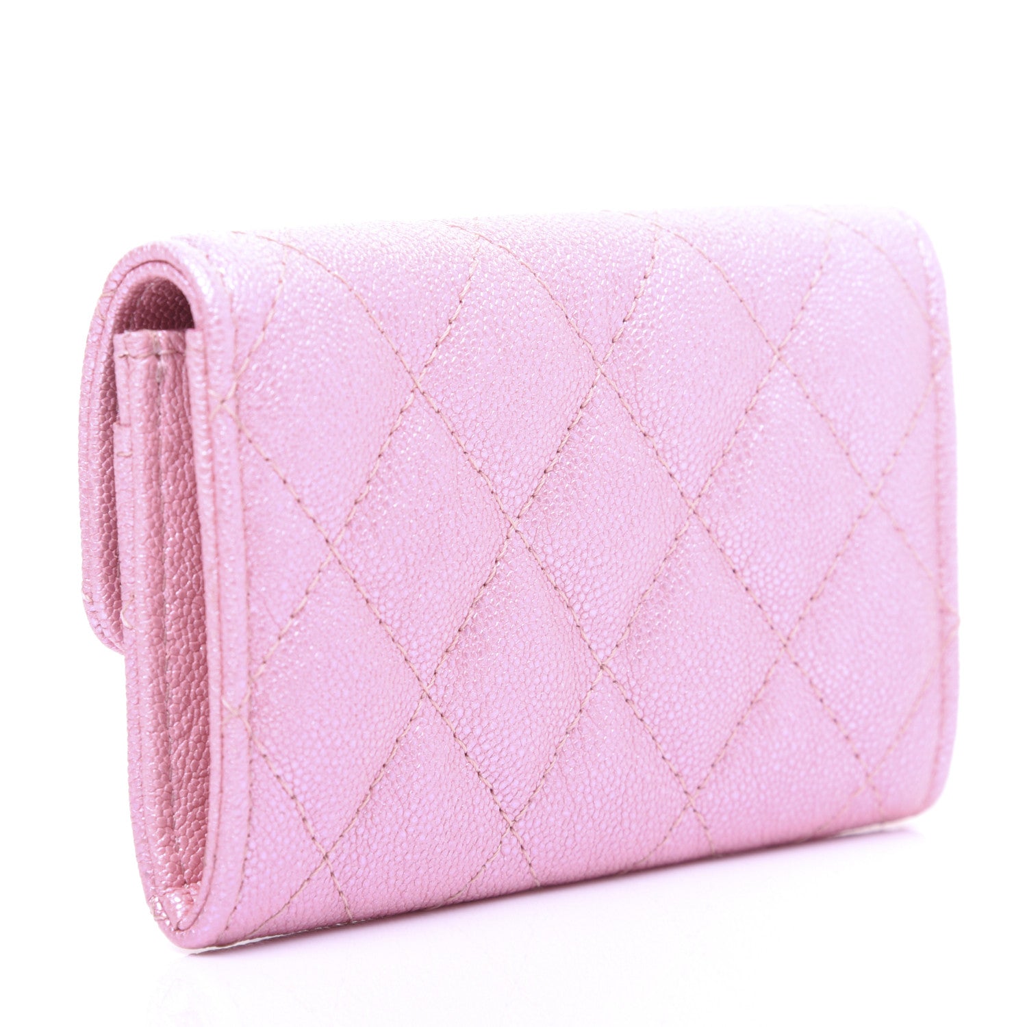 Chanel Iridescent Caviar Quilted Flap Card Holder Rose Pink 5 of 20