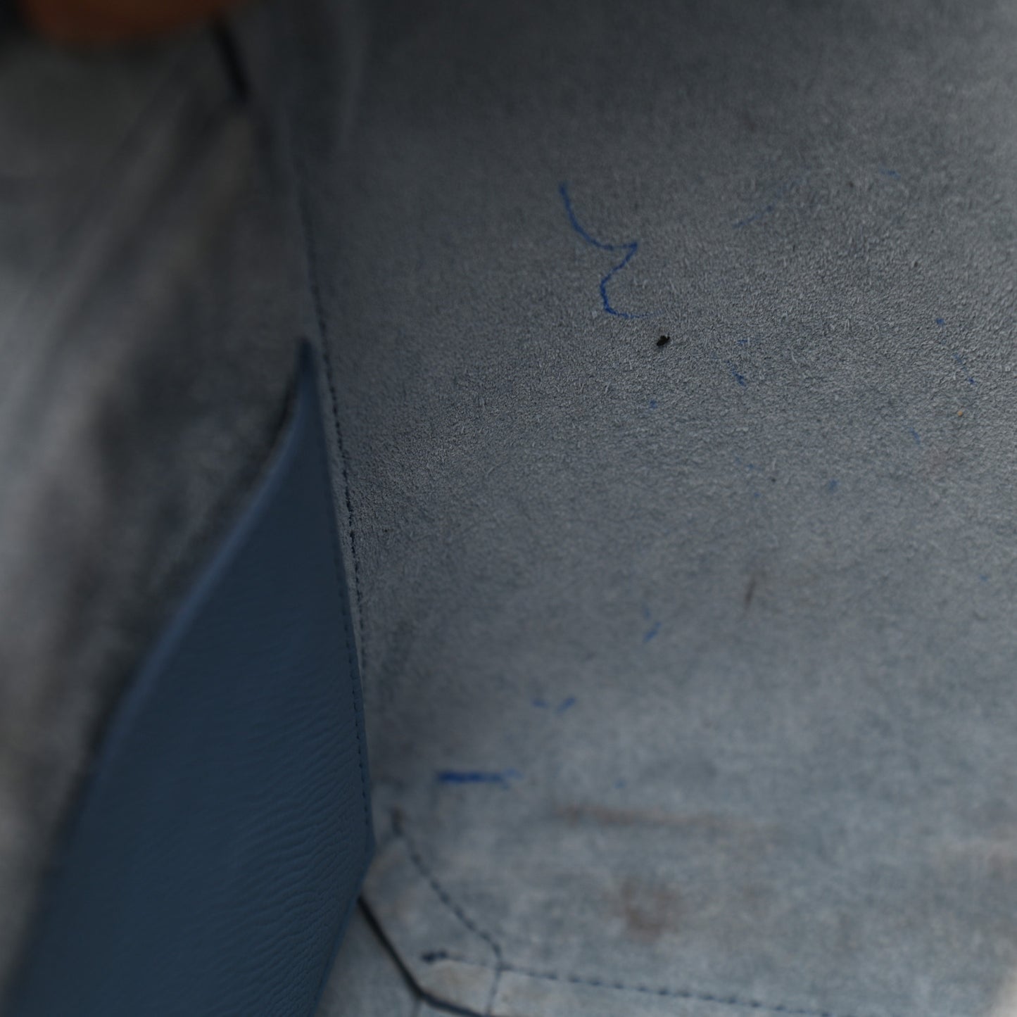 Grained Calfskin Micro Belt Bag Washed Blue