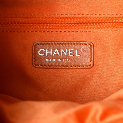 Chanel Lambskin Quilted Jumbo Grocery By Chanel Drawstring Shopping Bag Orange 7 of 16