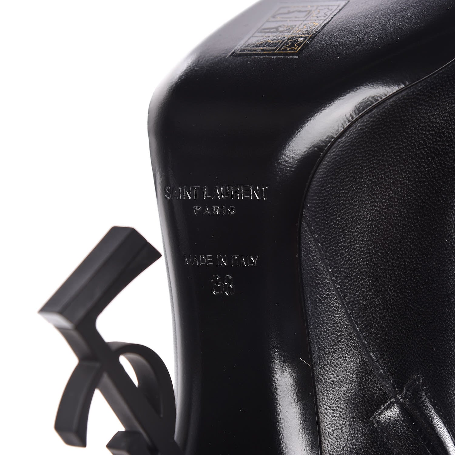 Saint Laurent Sheepskin Opyum Ankle Boot 38 Black 6 of 8