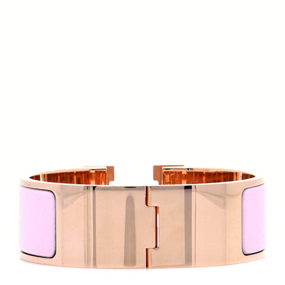 Hermes Enamel Wide Clic Clac H Bracelet PM Rose Dragee 2 of 8