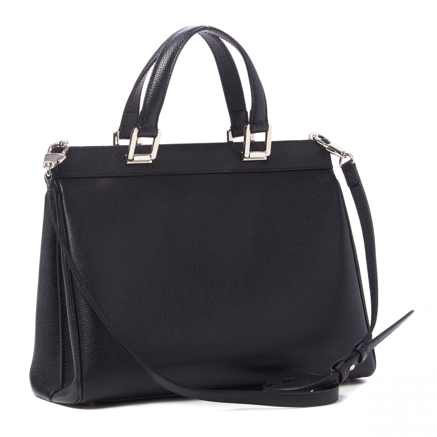 Gucci Grainy Calfskin Medium Zumi Top Handle Bag Black 2 of 8