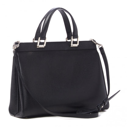 Gucci Grainy Calfskin Medium Zumi Top Handle Bag Black 2 of 8