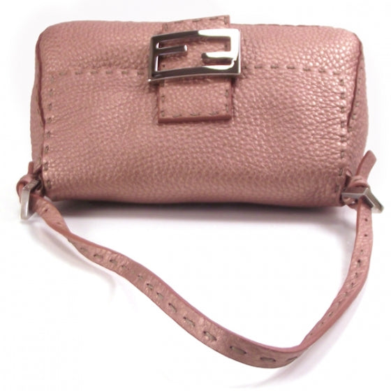 Fendi Metallic Calfskin Romano Selleria Limited Edition Baguette Pink 5 of 14