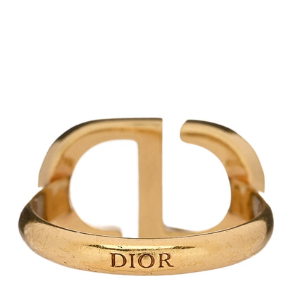 Christian Dior Metal Crystal CD Ring S Gold Blue 3 of 5